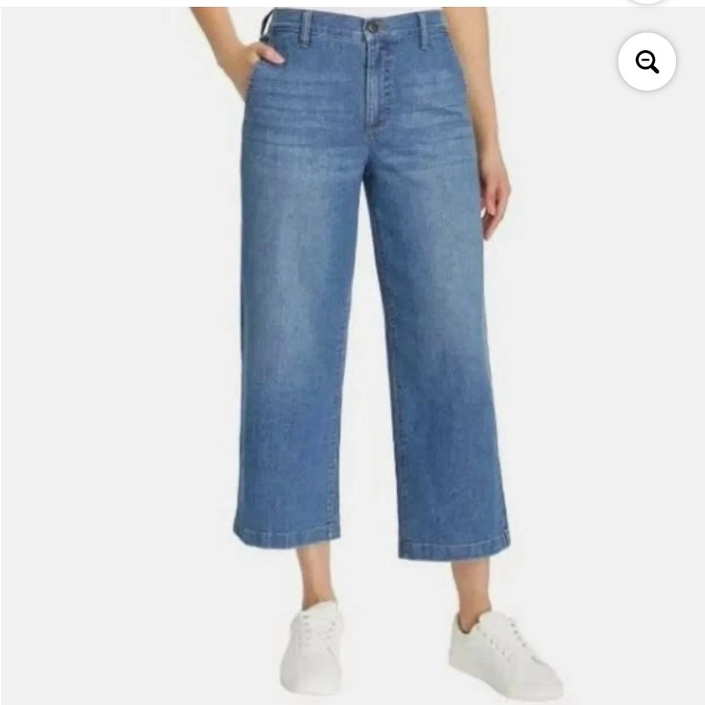Ella Moss Wide Leg Crop Jeans Size 14 Medium Wash